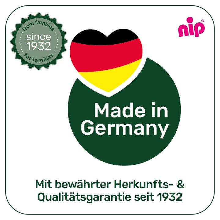 nip - Butterfly | 0-6 luni | Pachet de 2 | Suzetă pentru bebeluși, prietenoasă cu alăptarea și cu dinții, inclusiv cutie pentru suzetă. Suzetă sustenabilă cu tetină din silicon moale, aparat de pârțit/Mick Brother