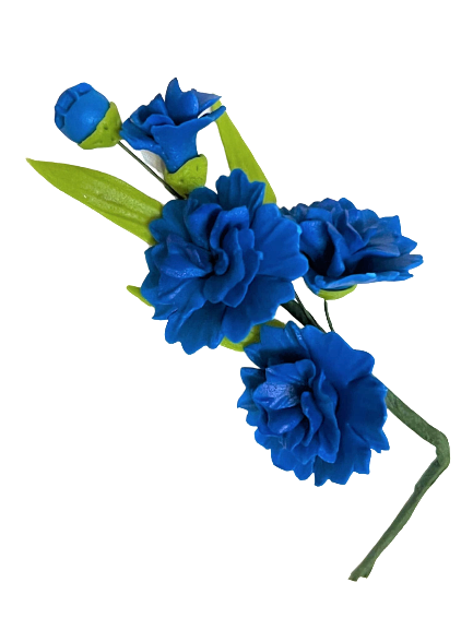 Decoratiune comestibila din zahar, Crenguta cu flori albastre Nati Shop