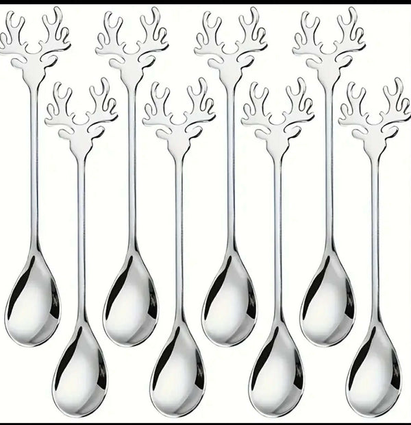 Set 6 lingurite cap de ren, Inox, Argintiu