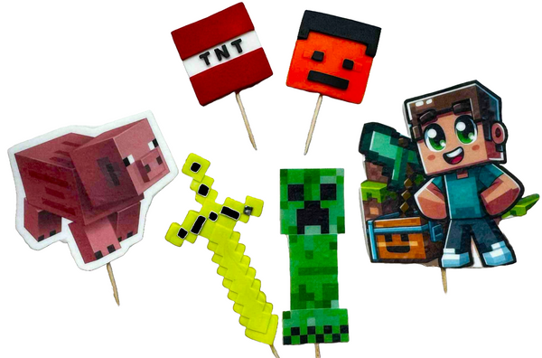 Set decoratiuni comestibile, Minecraft Decoratiuni din Pasta de Zahar Nati Shop