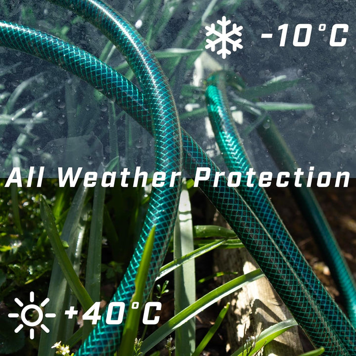 Furtun de grădină Faithfull 50 m (164 ft) ranforsat, diametru 12,7 mm (1/2 inch) – țeavă rezistentă din PVC, verde