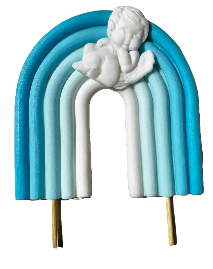 Decoratiune comestibila, Curcubeu Botez Decoratiuni din Pasta de Zahar Nati Shop