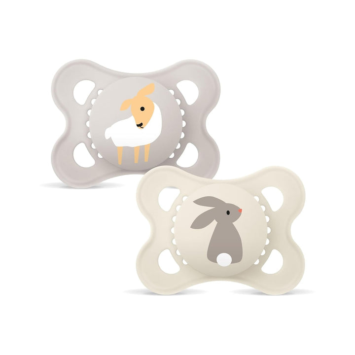 Suzetă MAM Original Night | 0-6 luni | Suzete care strălucesc în întuneric pentru nou-născuți | Acceptare 94% | Potrivite pentru alăptare | Suzete recomandate de moașe | Silicon SkinSoft | Lalea/Stea | Pachet de 2