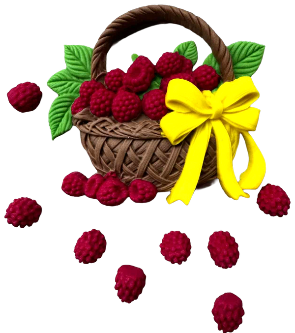 Set 9 decoratiuni comestibile, Cosulet cu zmeura