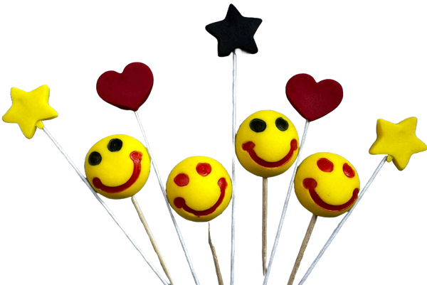 Set decoratiuni comestibile, Smiley face Decoratiuni din Pasta de Zahar Nati Shop