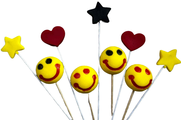 Set decoratiuni comestibile, Smiley face Decoratiuni din Pasta de Zahar Nati Shop