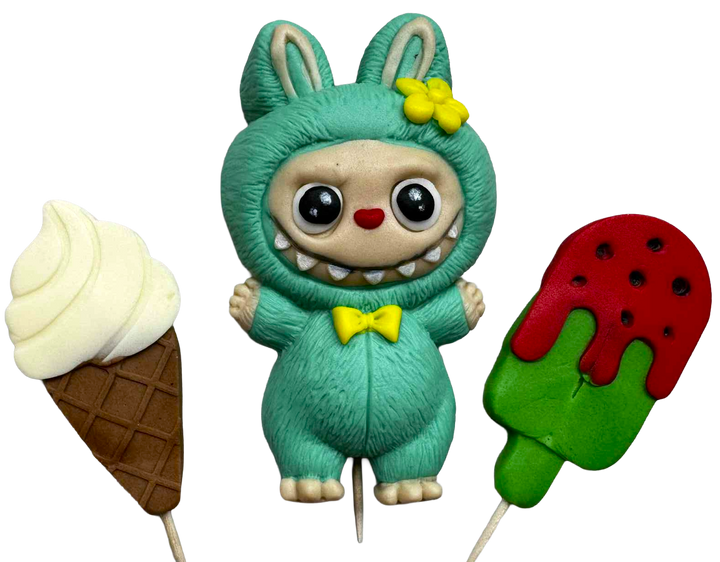 Set decoratiuni comestibile, Labubu Decoratiuni din Pasta de Zahar Nati Shop