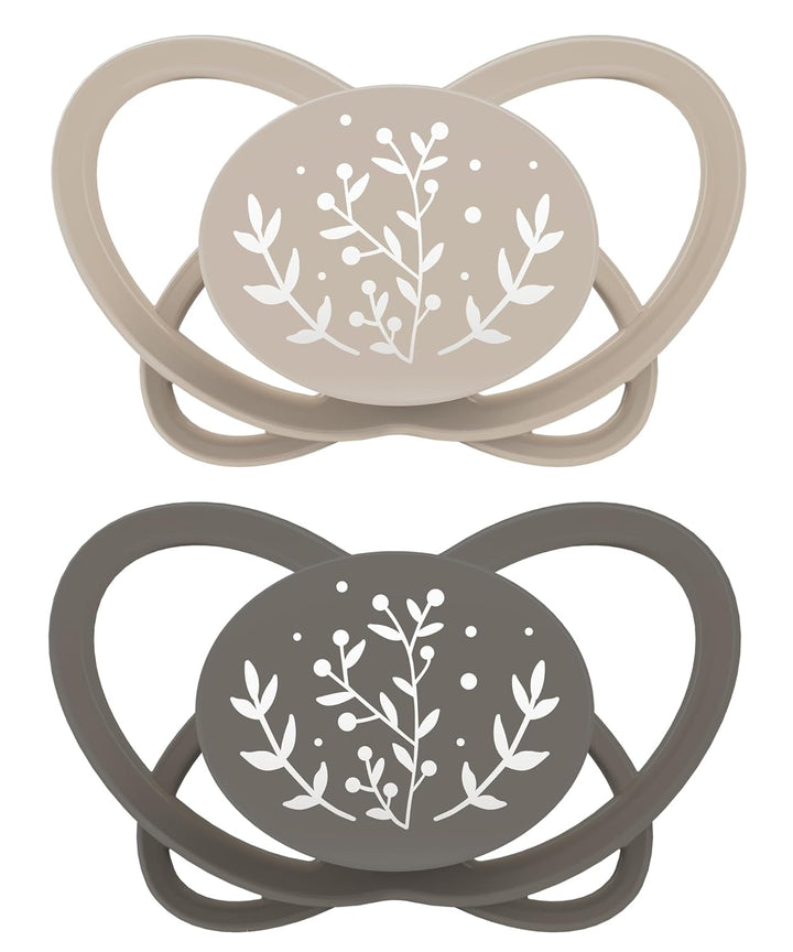 nip - Butterfly | 0-6 luni | Pachet de 2 | Suzetă pentru bebeluși, prietenoasă cu alăptarea și cu dinții, inclusiv cutie pentru suzetă. Suzetă sustenabilă cu tetină din silicon moale, aparat de pârțit/Mick Brother