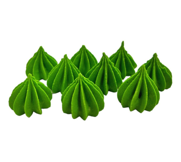 Mini bezele Verde-argintiu, 9 buc