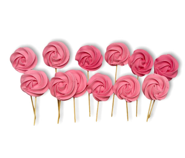 Bezele mari, Roz, prevazute cu bat de sustinere, 14 buc