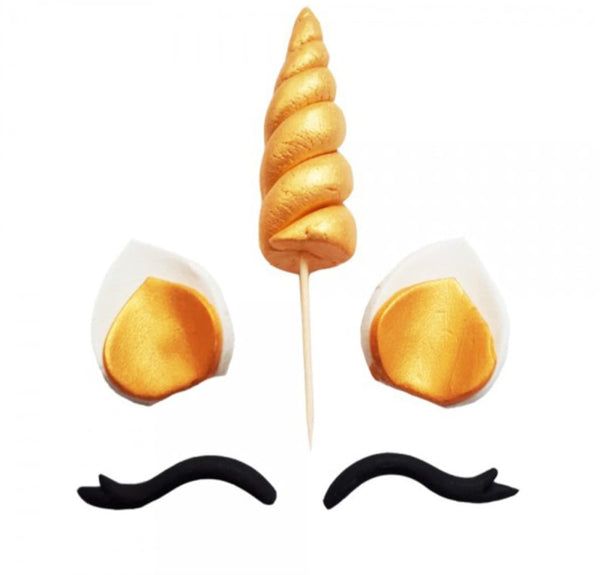 Decoratiuni pasta de zahar, Unicorn, urechi, prevazute cu bete