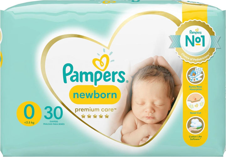 Pampers scutece mărimea 0 (<3 kg), Premium Care scutece, 30 bucăți Mama si Copilul Naty Shop