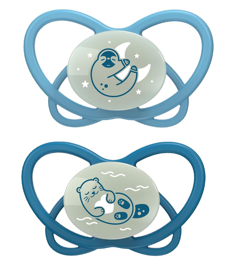 nip - Butterfly | 0-6 luni | Pachet de 2 | Suzetă pentru bebeluși, prietenoasă cu alăptarea și cu dinții, inclusiv cutie pentru suzetă. Suzetă sustenabilă cu tetină din silicon moale, aparat de pârțit/Mick Brother