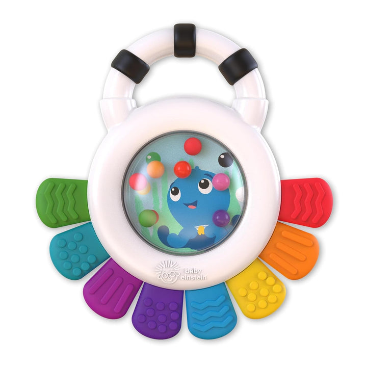 Baby Einstein, inel de dentiție care răcorește și calmează, ușor de prins, cu o suprafață texturată