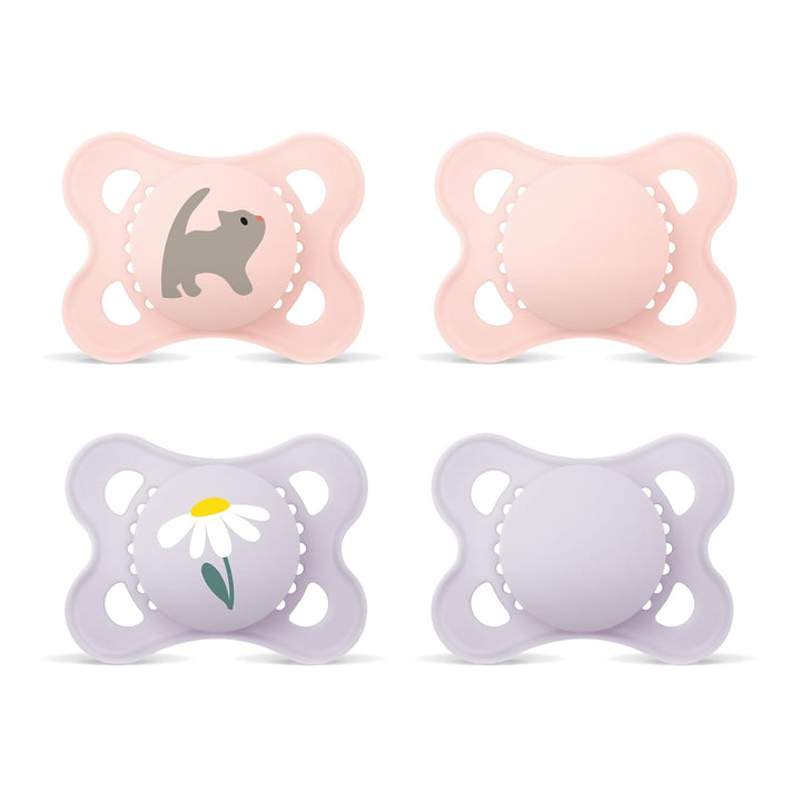 Suzetă MAM Original Night | 0-6 luni | Suzete care strălucesc în întuneric pentru nou-născuți | Acceptare 94% | Potrivite pentru alăptare | Suzete recomandate de moașe | Silicon SkinSoft | Lalea/Stea | Pachet de 2