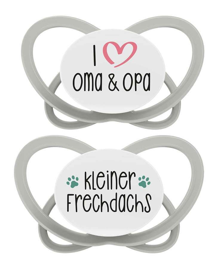 nip - Butterfly | 0-6 luni | Pachet de 2 | Suzetă pentru bebeluși, prietenoasă cu alăptarea și cu dinții, inclusiv cutie pentru suzetă. Suzetă sustenabilă cu tetină din silicon moale, aparat de pârțit/Mick Brother