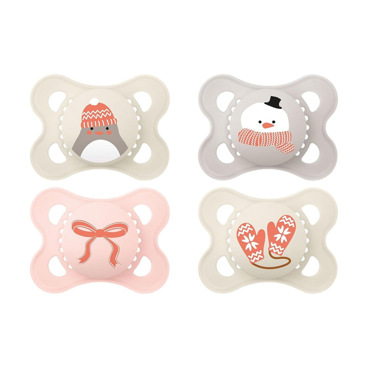 Suzetă MAM Original Night | 0-6 luni | Suzete care strălucesc în întuneric pentru nou-născuți | Acceptare 94% | Potrivite pentru alăptare | Suzete recomandate de moașe | Silicon SkinSoft | Lalea/Stea | Pachet de 2