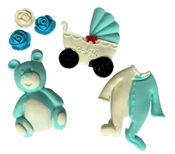 Decoratiune comestibila din zahar, Botez Decoratiuni din Pasta de Zahar Nati Shop