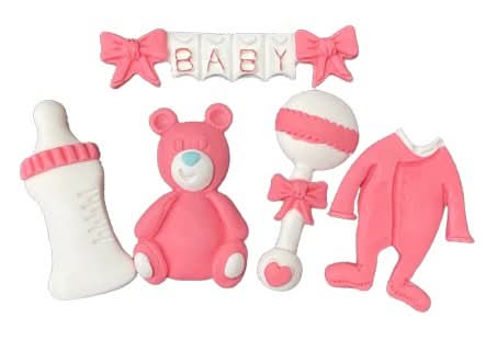 Decoratiune comestibila din zahar, Botez Decoratiuni din Pasta de Zahar Nati Shop