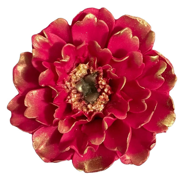 Decoratiune comestibila din zahar, Bujor fucsia Decoratiuni din Pasta de Zahar Nati Shop