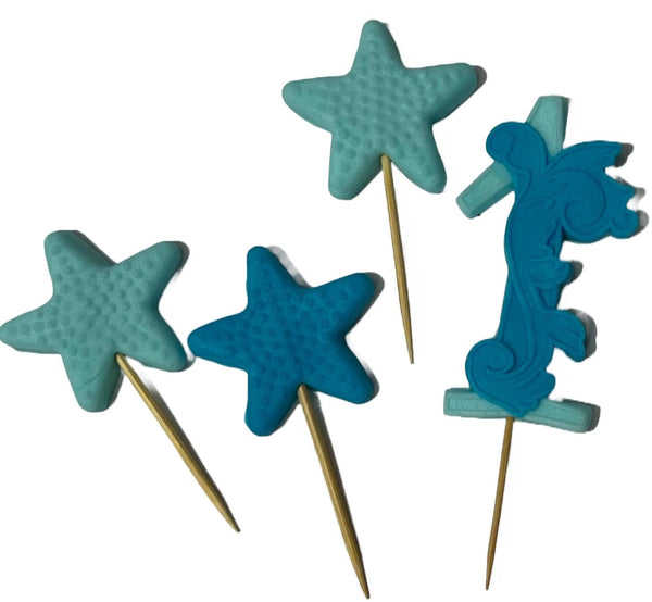 Decoratiune comestibila din zahar, Cifra 1, bleu/albastru Decoratiuni din Pasta de Zahar Nati Shop