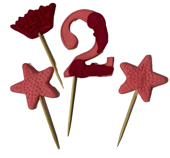 Decoratiune comestibila din zahar, Cifra 2, roz/fucshia Decoratiuni din Pasta de Zahar Nati Shop