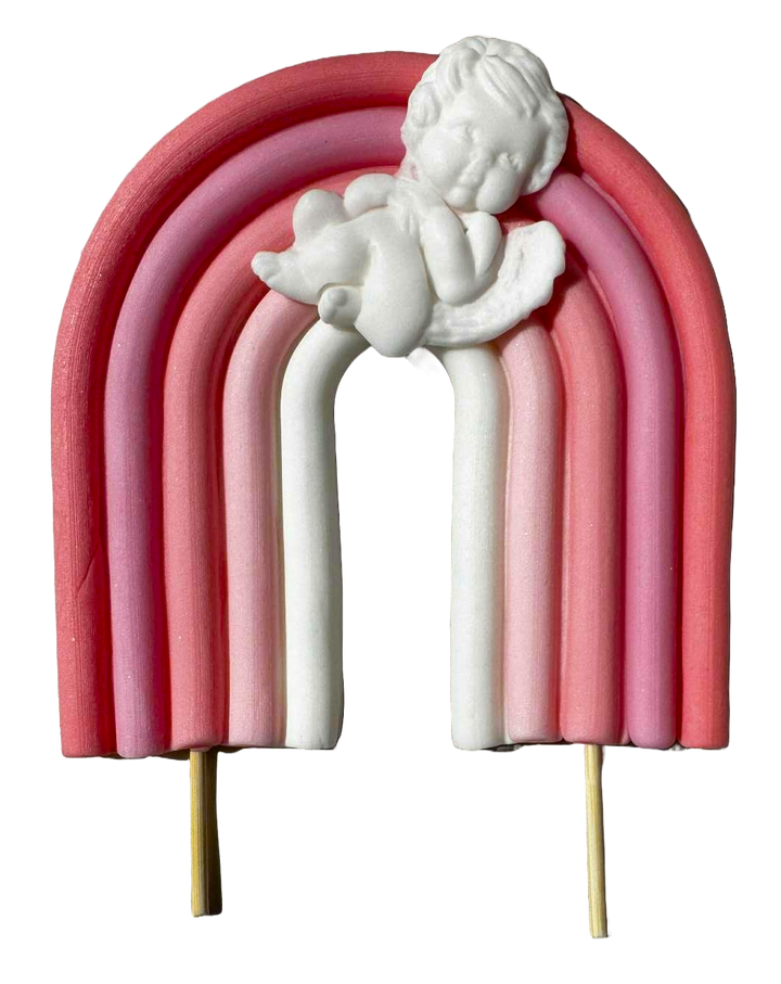Decoratiune comestibila, Curcubeu Botez Decoratiuni din Pasta de Zahar Nati Shop