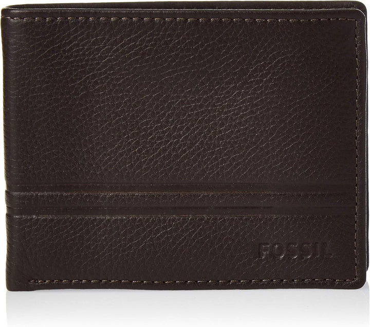Fossil bărbați Wilder Flip Id Bifold călătorie accesorii Bi-Fold Wallet Portofel Barbati Naty Shop Wild maro închis O mărime se potrivește tuturor