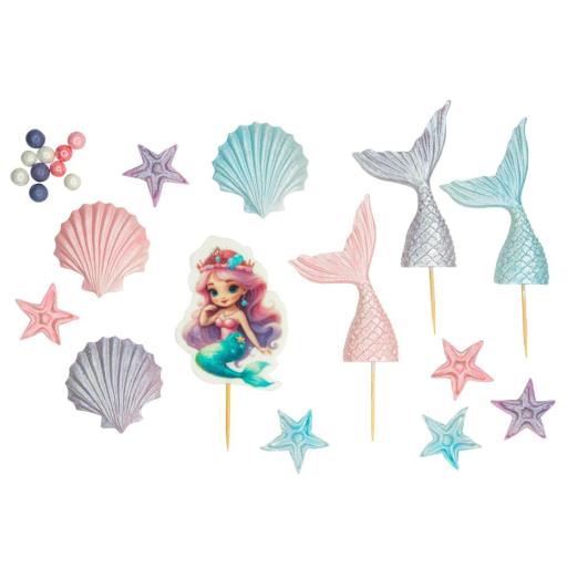Set 14 decoratiuni comestibile, Mica sirena