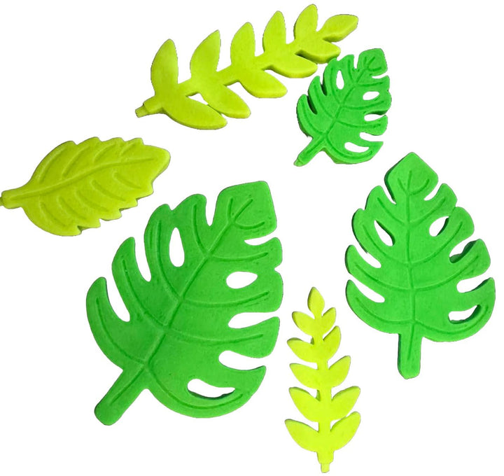 Set 6 decoratiuni comestibile din zahar, Frunze exotice Decoratiuni din Pasta de Zahar Nati Shop